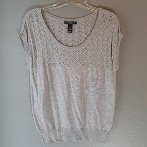 H&M Women's Gray Cap Sleeve Knit Top, Size 8